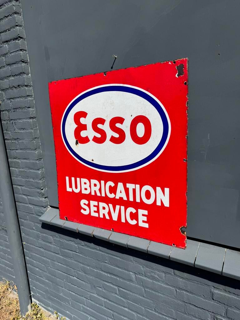 Panneau d'affichage en émail Esso 1939, Enlèvement ou Envoi, Utilisé, Panneau publicitaire