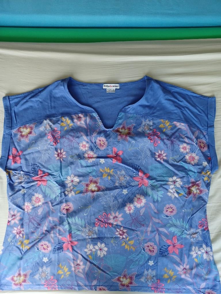 bloes kleine bloem, Kleding | Dames, Ophalen of Verzenden, Nieuw, Maat 46/48 (XL) of groter, Blauw