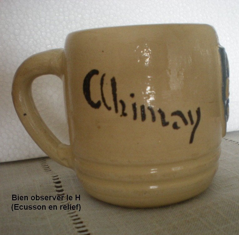 CHIMAY  Vieille chope Nr 1  -Ecusson en relief- Texte fautif, Collections, Marques de bière, Enlèvement ou Envoi, Comme neuf, Chope(s)