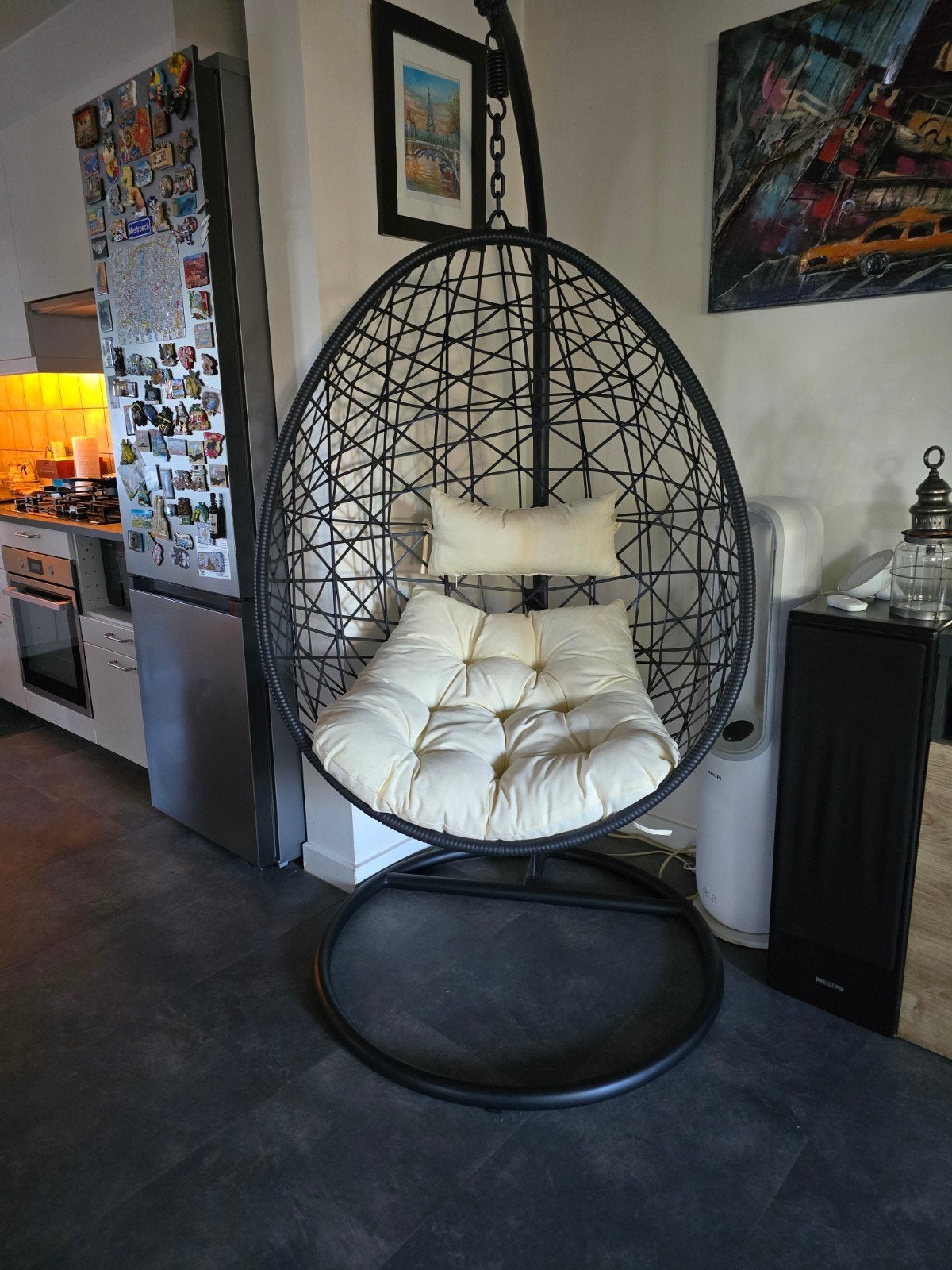 rotan hangstoel als nieuw, Huis en Inrichting, Ophalen of Verzenden