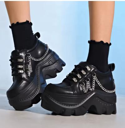 Ohsen Zwarte Platform Schoenen met Kettingen - Maten 36-40, Kleding | Dames, Schoenen, Nieuw, Verzenden