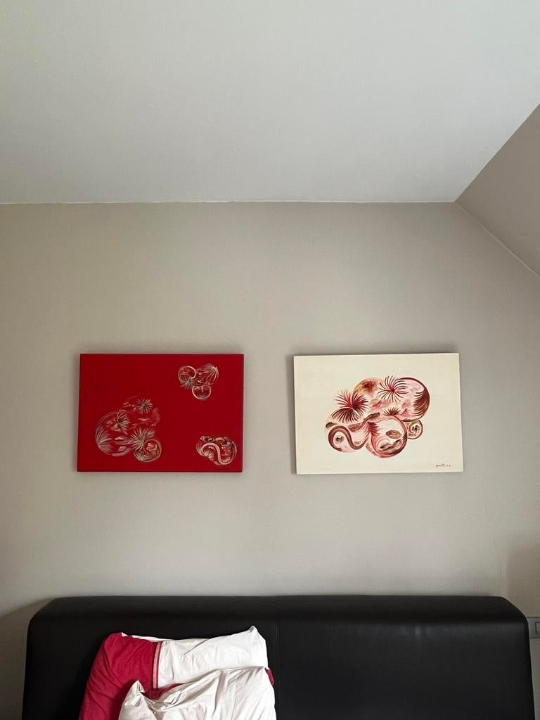 Tableau rouge et blanc