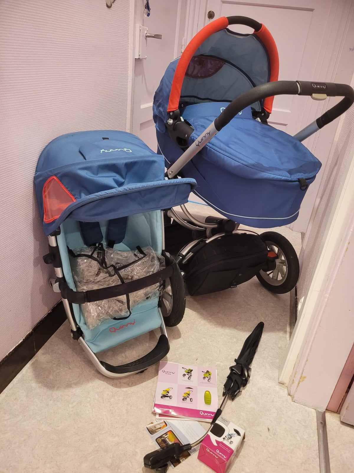 Kinderwagen + Landeau Quinny weinig gebruikt, Ophalen, Kinderwagen, Quinny