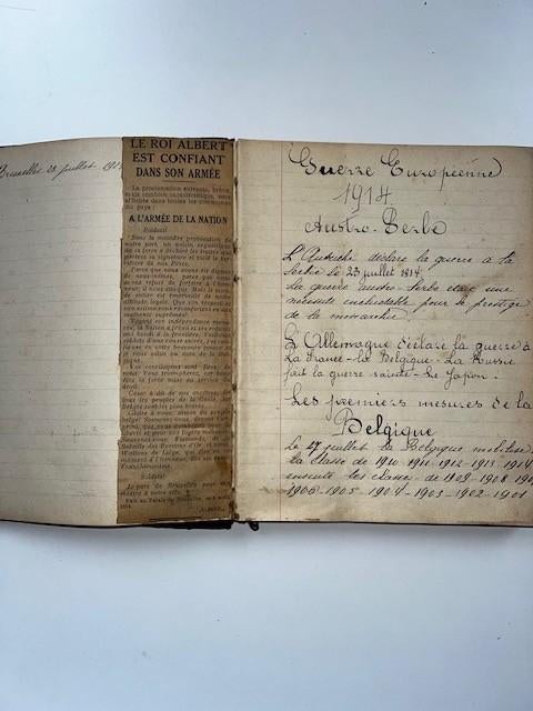 Handgeschreven dagboek eerste Wereldoorlog WW I  '14-18 ABBL, Ophalen of Verzenden