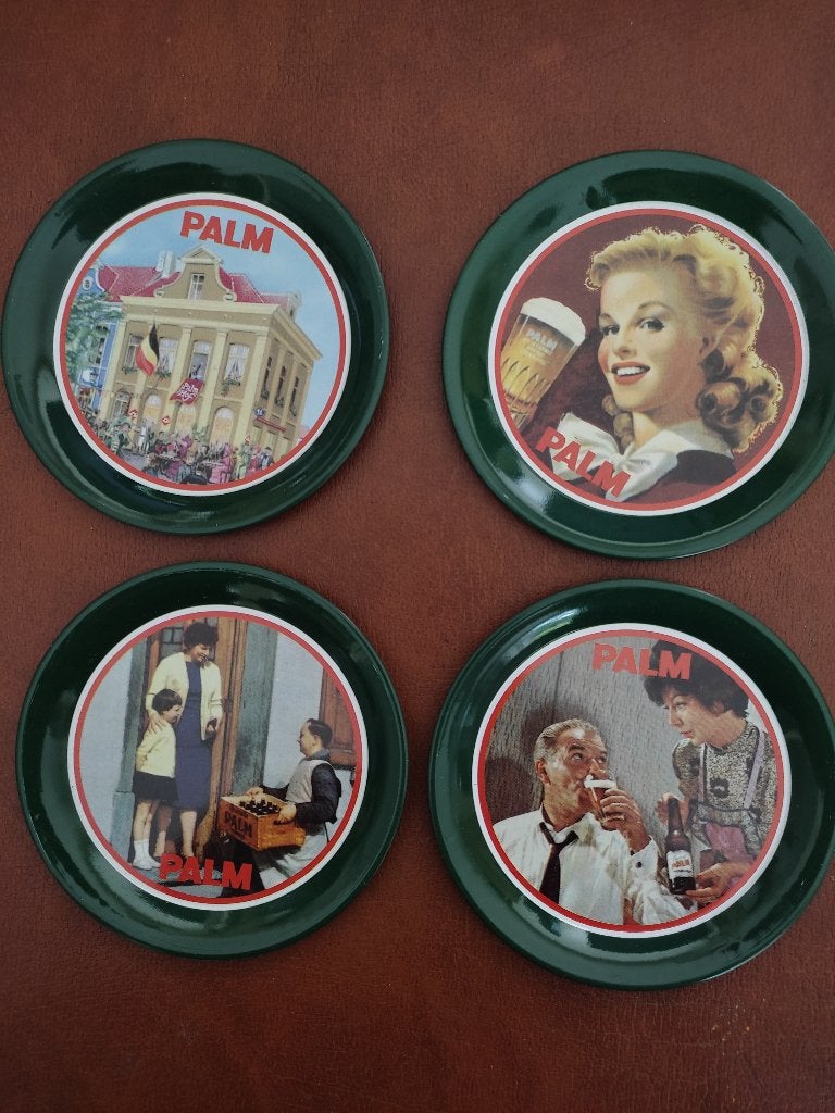 4 sous-bock "Palm" en métal., Verzamelen, Biermerken, Ophalen of Verzenden, Nieuw, Viltje(s), Palm