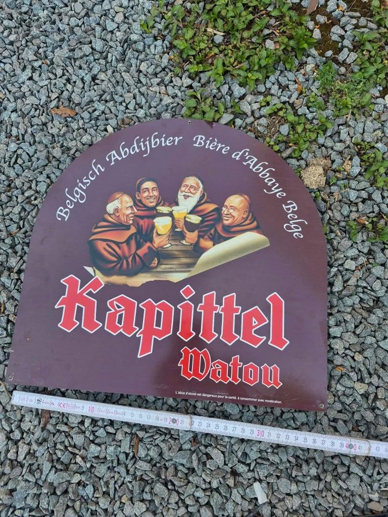 Kapittel Watou metalen reclamebord, Ophalen, Zo goed als nieuw, Reclamebord, Plaat of Schild, Overige merken
