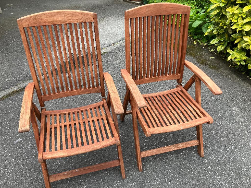 2 Bristol Teak teakstoelen, Tuin en Terras, Tuintafels, Ophalen, Gebruikt, Teakhout