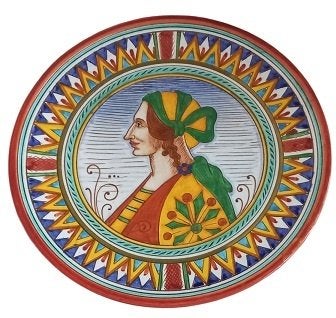 wandbord "dame" Italië., Antiek en Kunst, Ophalen