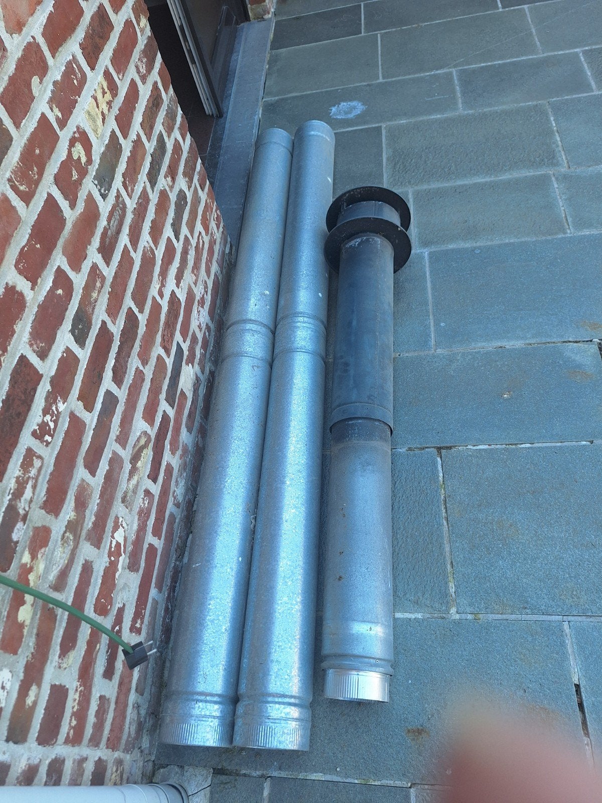 schoorsteen buizen 5 meter, Bricolage & Construction, Enlèvement, Utilisé, Aluminium, 4 à 6 mètres
