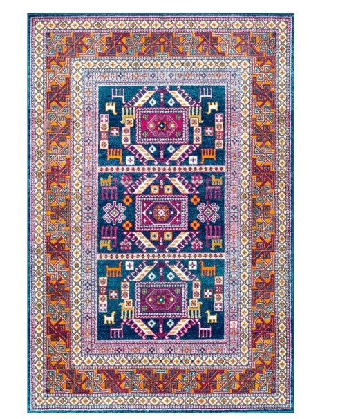 Groot tapijt 2,44m x 3,05m, Ophalen, Meerkleurig, Boho, Nieuw