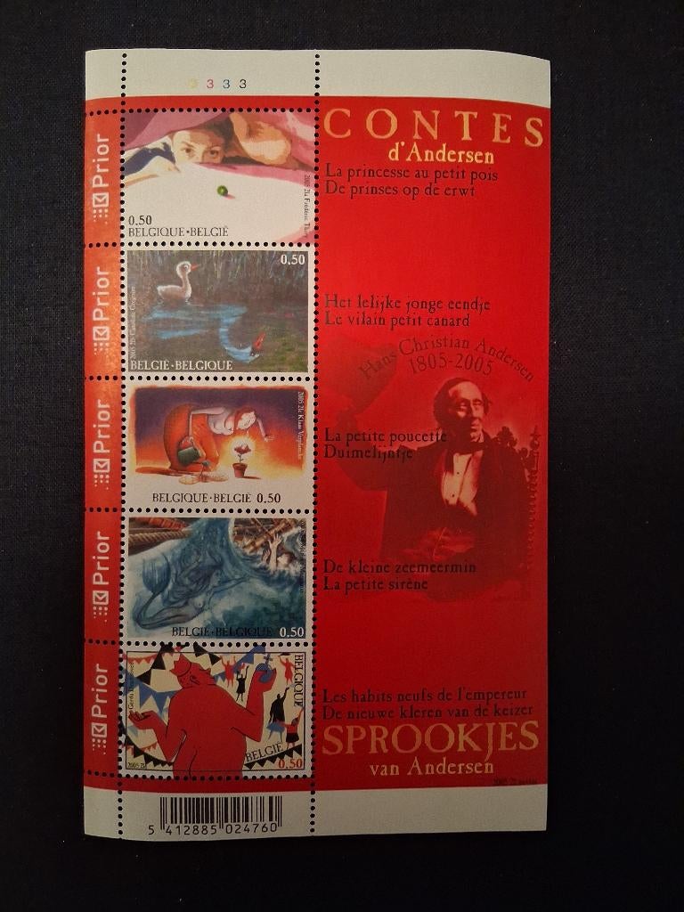Feuillet Belgique 2005 - Contes d'Andersen - Neuf MNH, Neuf, Enlèvement ou Envoi, Non oblitéré, Art
