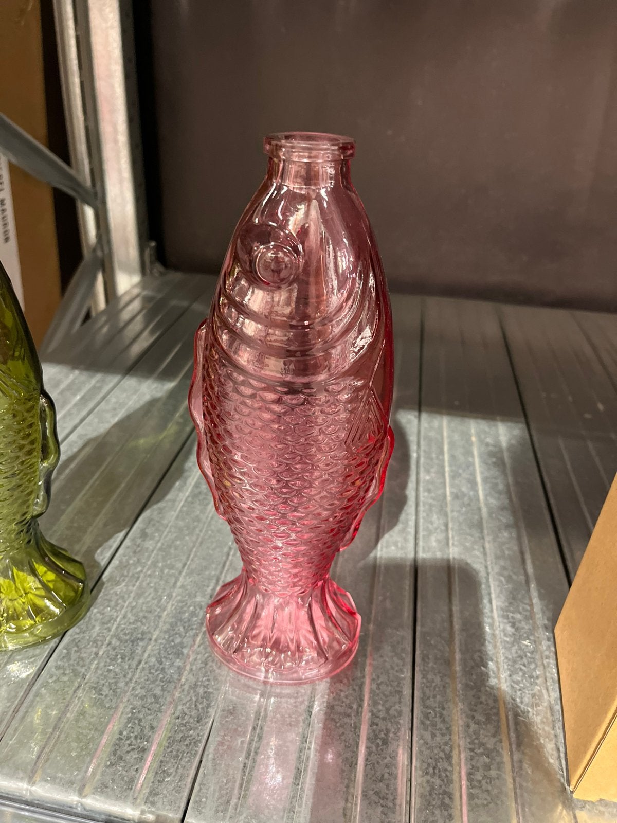 Schenkkan glazen fles, vis , waterkan ,vaas ,visvorm nieuw!, Antiek en Kunst, Ophalen