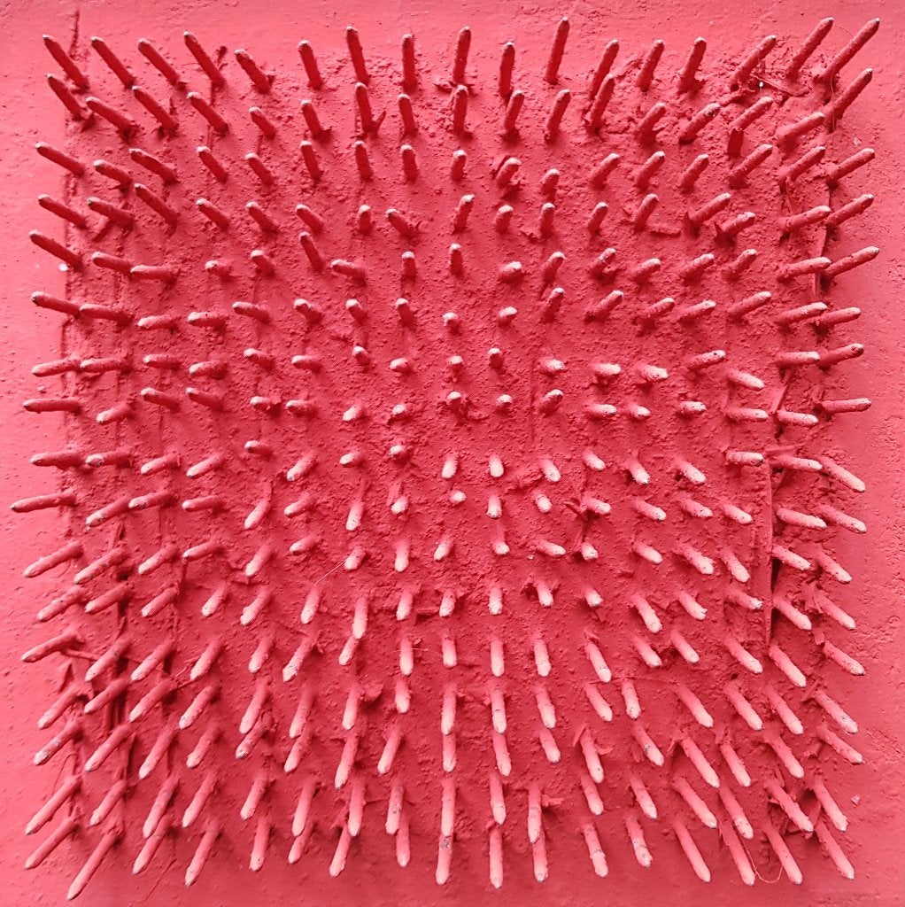 AUBERTIN - Très côté - Tableau clous - 1970, Antiquités & Art, Envoi