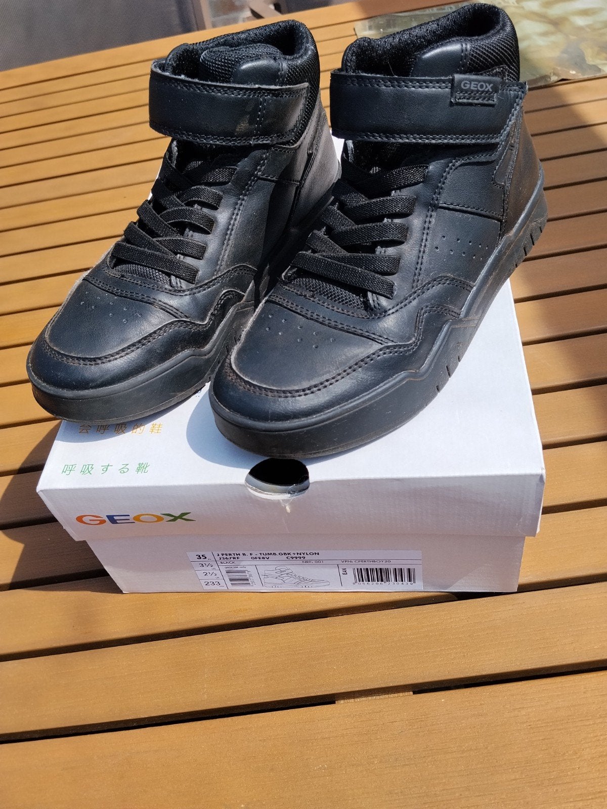 hoge leren schoenen geox maat 35, Neuf, Enlèvement, Chaussures, Geox