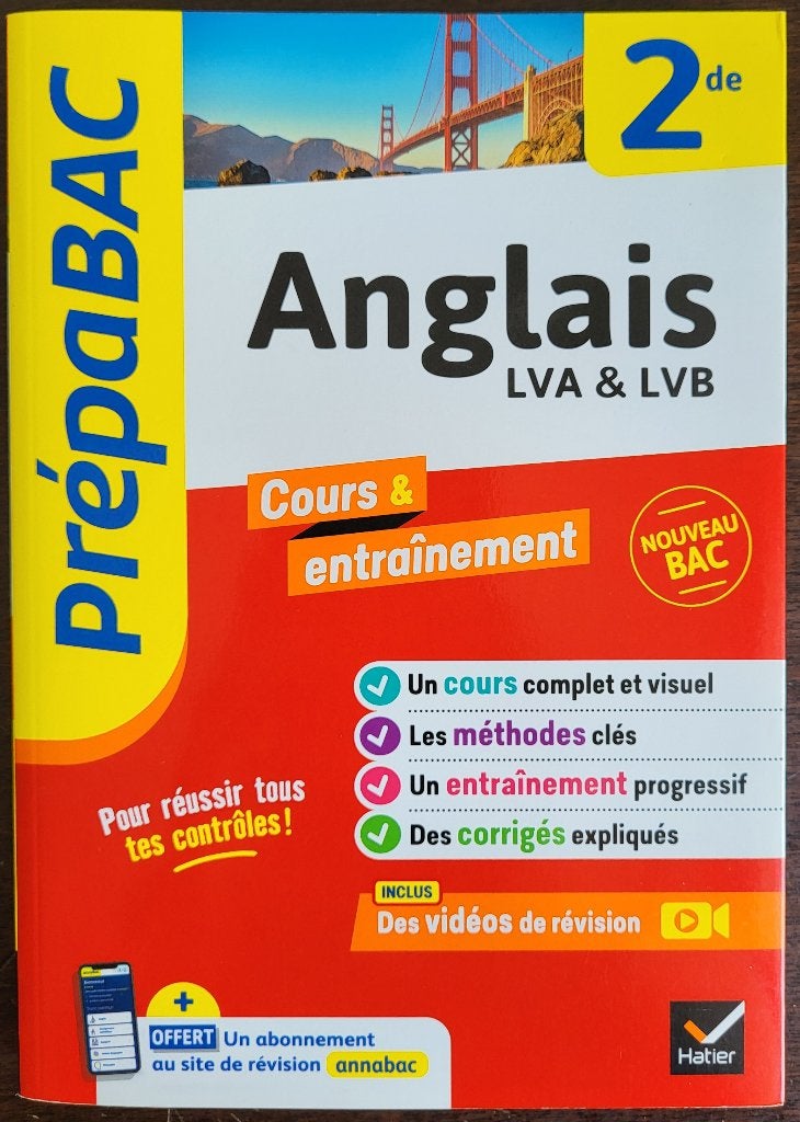 Prepabac 2nde Anglais  LVA & LVB Cours et entraînements, Enlèvement, Neuf, Autres niveaux