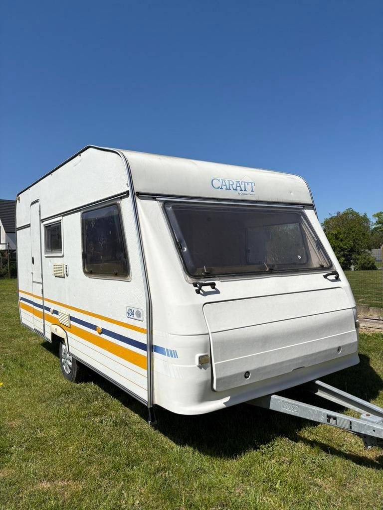 Caravane château + auvent 4 saisons, Particulier, Uitbouw voortent, Frans bed