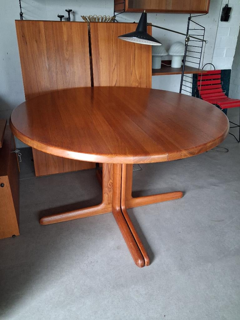 6 Niels Moller stoelen met eettafel, retro jaren 60 Deens, Huis en Inrichting, Ophalen, Gebruikt, 100 tot 150 cm, 200 cm of meer