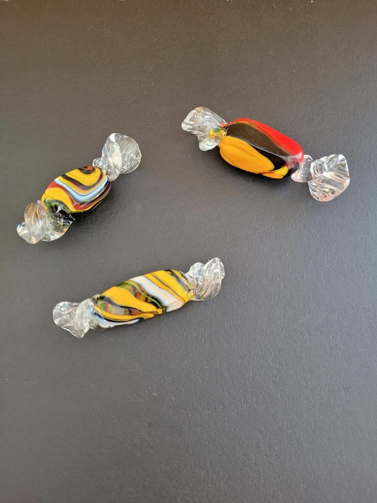 Murano snoepjes uit glas - 3 stuks, Antiek en Kunst, Antiek | Glaswerk en Kristal, Ophalen of Verzenden