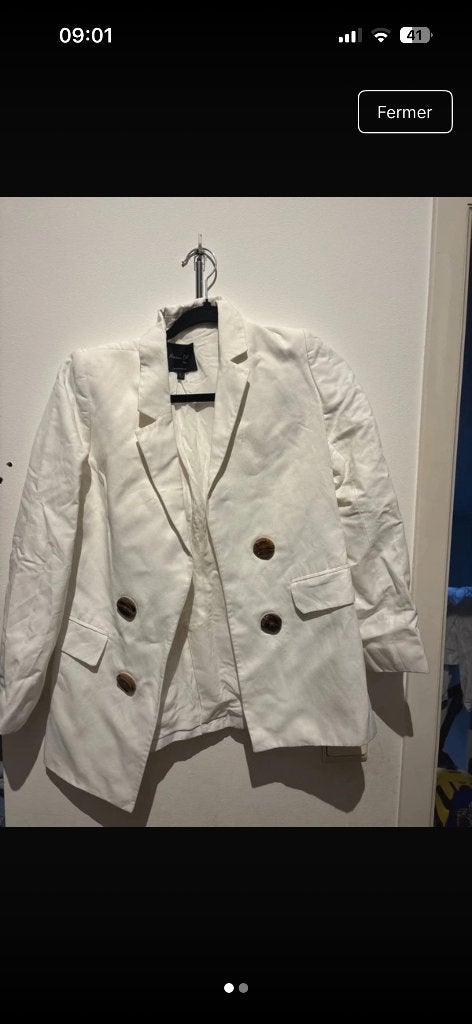 Blazer femme Massimo Dutti, Taille 36 (S), Comme neuf, Blanc, Enlèvement ou Envoi