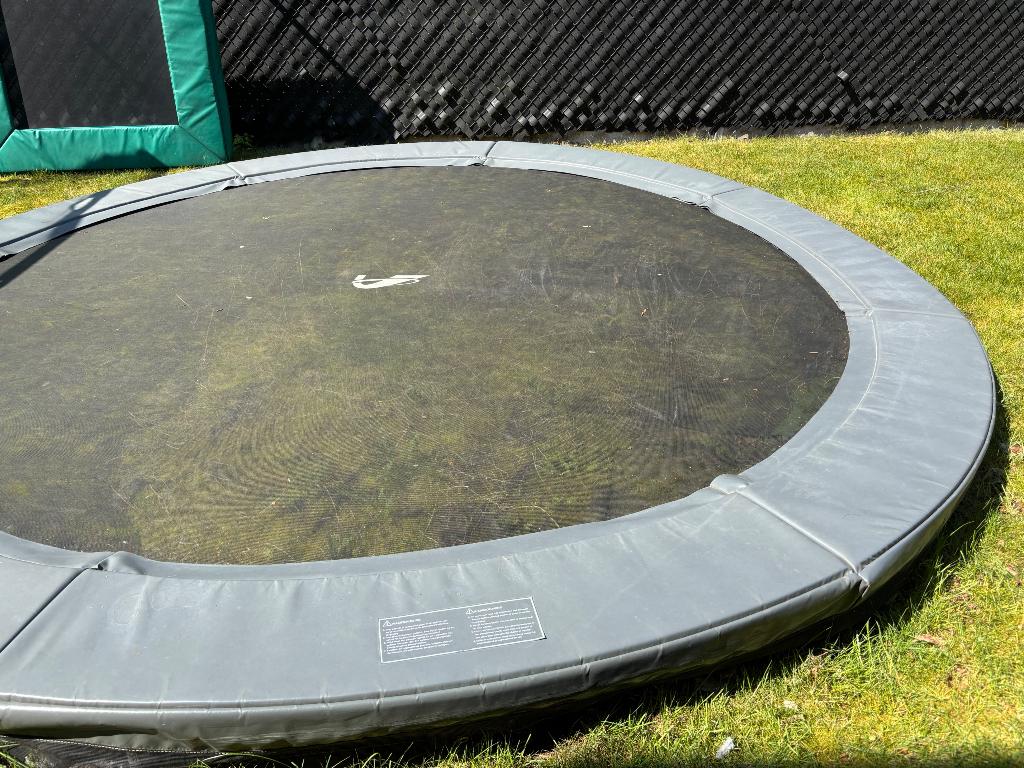 Trampoline inground 430cm grijs, Kinderen en Baby's, Ophalen, Gebruikt