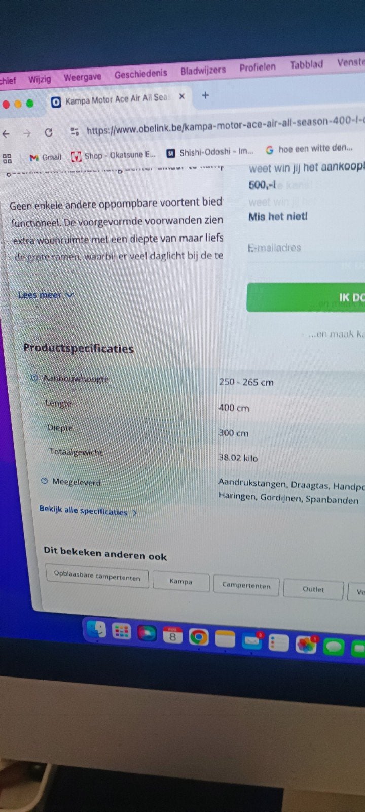 voortent voor camper, Caravans en Kamperen, Mobilhomes, Particulier
