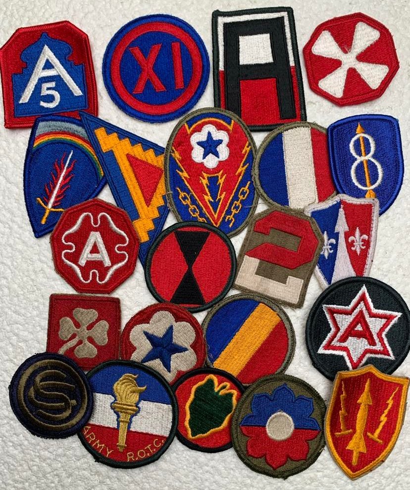 US-Army Patches, LOT 22x WO-II, Korea, Germany, Vietnam ea, Verzamelen, Militaria | Algemeen, Landmacht, Embleem of Badge, Ophalen of Verzenden