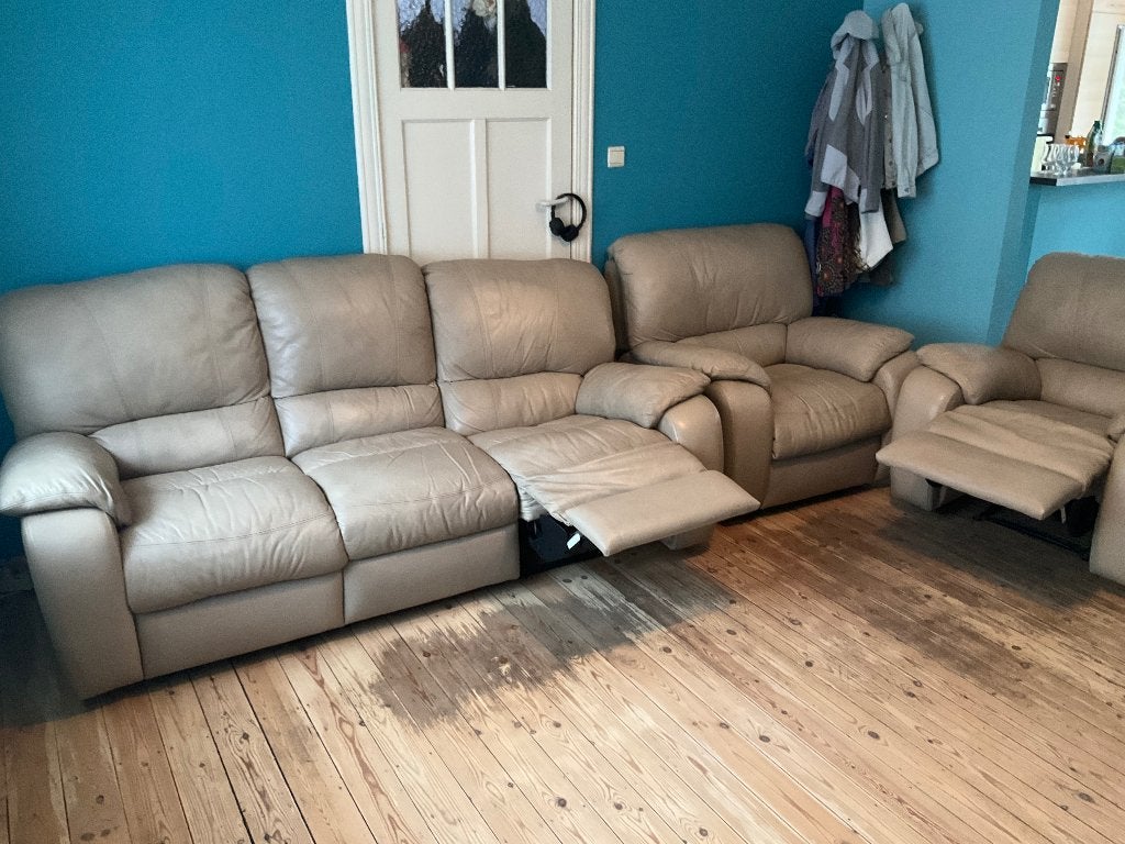Lederen lounge van Château d'Ax, Ophalen, Gebruikt, 100 tot 125 cm, Leer