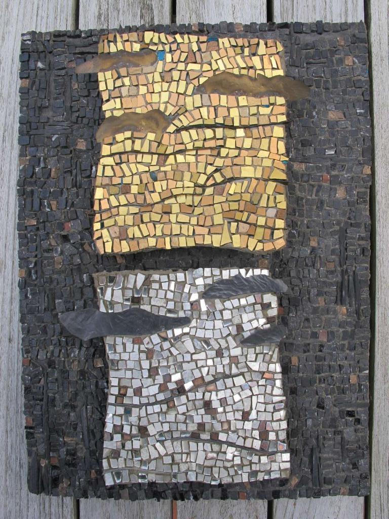 Mosaïque sans titre « Or et argent » magnifique œuvre d'art, Enlèvement ou Envoi