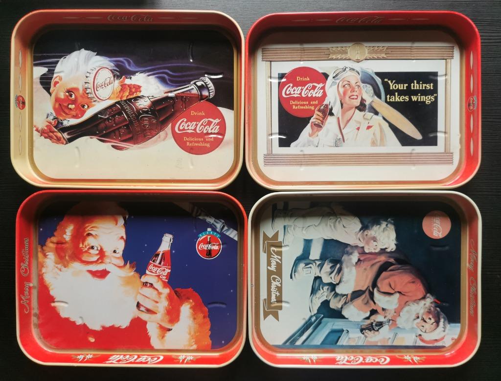 Plateaux (4) Coca Cola vintage, Collections, Enlèvement ou Envoi, Utilisé, Autres types
