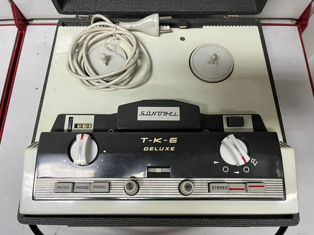 Magnétophone à bandes Vintage SONOBEL T-K-6 Deluxe - 60s, Enlèvement, Magnétophone
