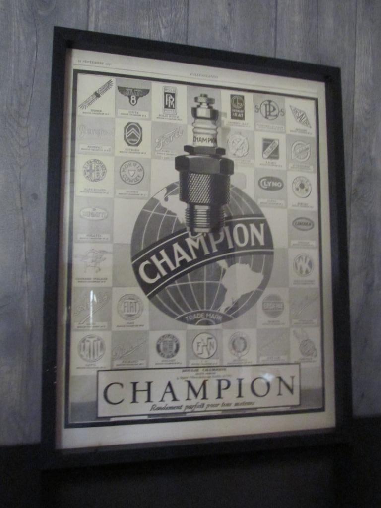 Oude reclame Champion bougies, Ophalen of Verzenden, Zo goed als nieuw