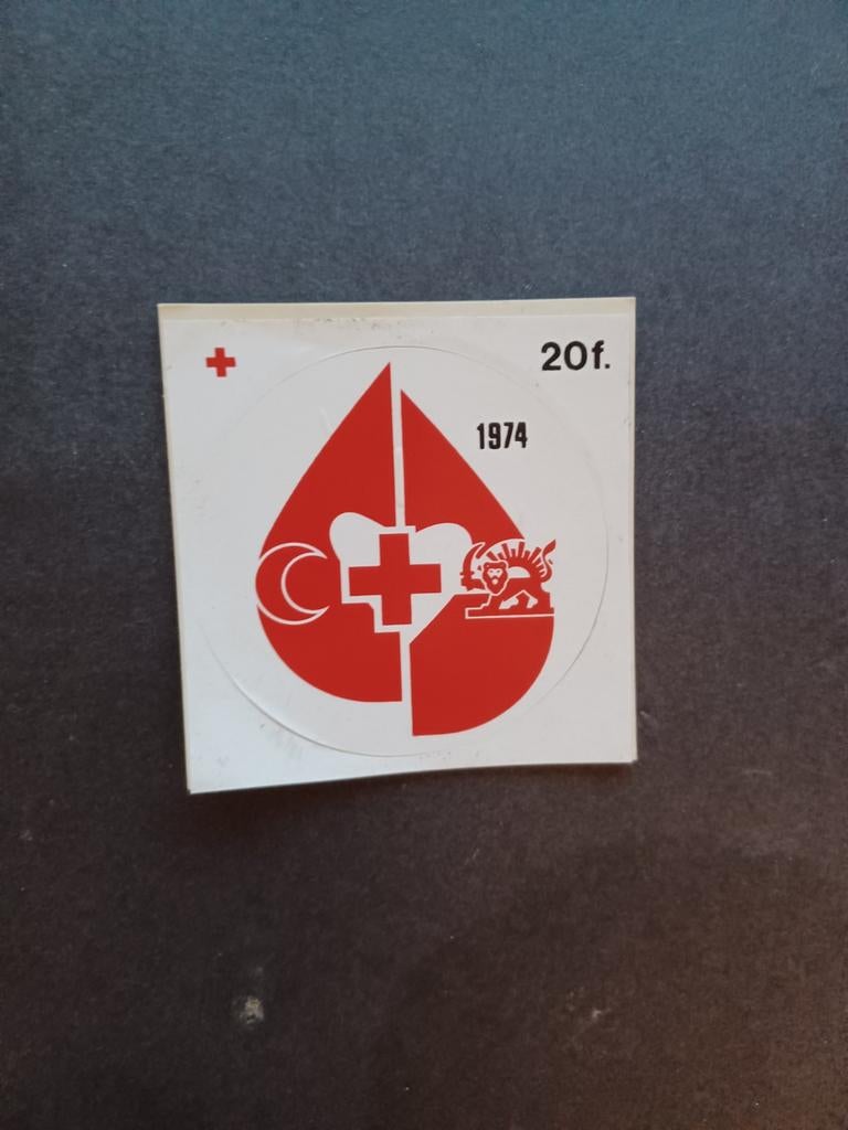 Sticker Rode Kruis 1974, Ophalen of Verzenden, Nieuw