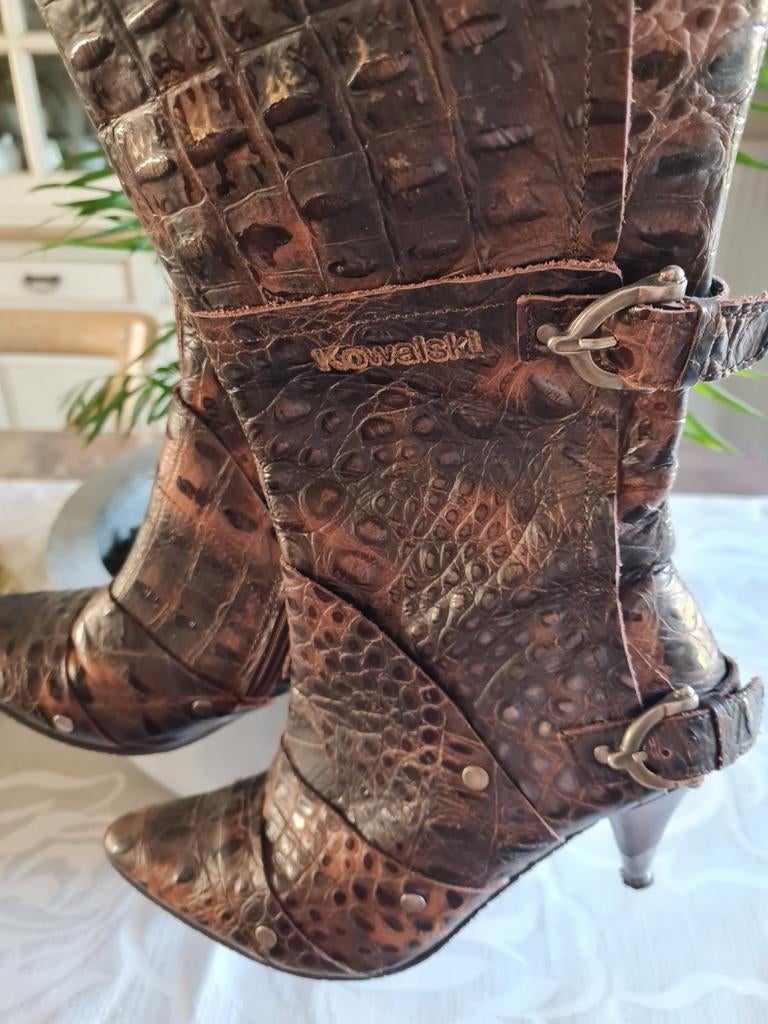 Uitzonderlijke KOWALSKI boots maat 36 bruin, Enlèvement ou Envoi, Comme neuf, Brun, Escarpins