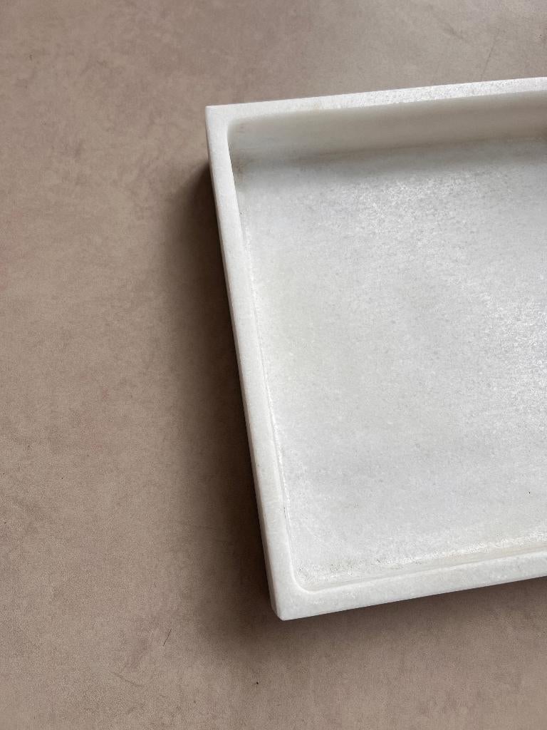 Marmeren tray - Wit - 30x30x5cm, Ophalen of Verzenden, Nieuw, Vierkant, Overige materialen