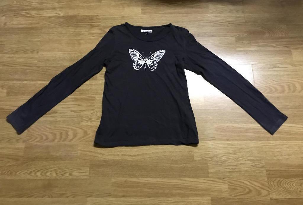 Grijze t- shirt lange mouwen vlinder meisjes 12 jaar, Kinderen en Baby's, Verzenden, Gebruikt, Inextenso, Shirt of Longsleeve