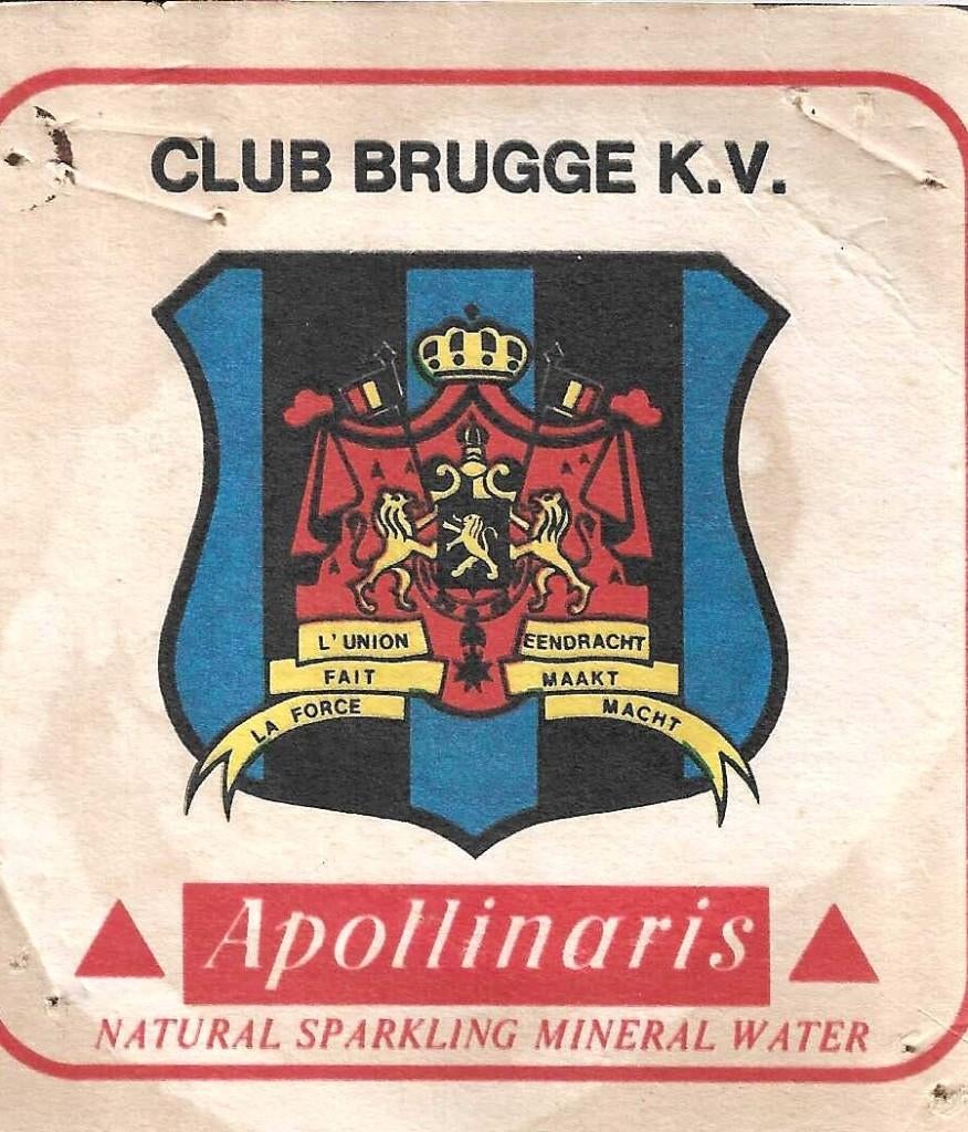 Bierviltje Club Brugge van Apollinaris, Verzamelen, Ophalen of Verzenden, Gebruikt, Viltje(s), Overige merken