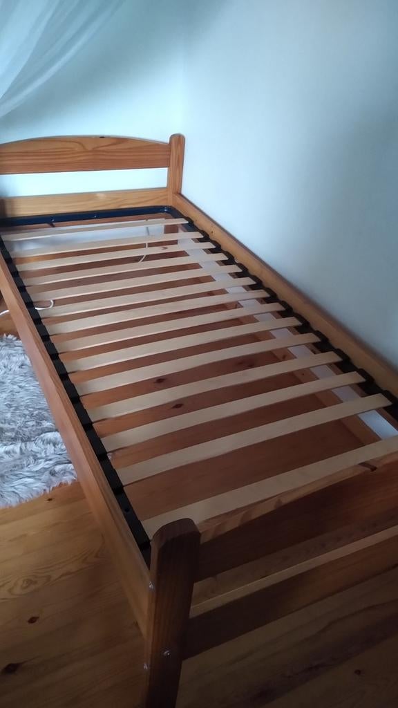 Eenpersoonsbed met latoflex, Ophalen, Gebruikt, 90 cm, Eenpersoons