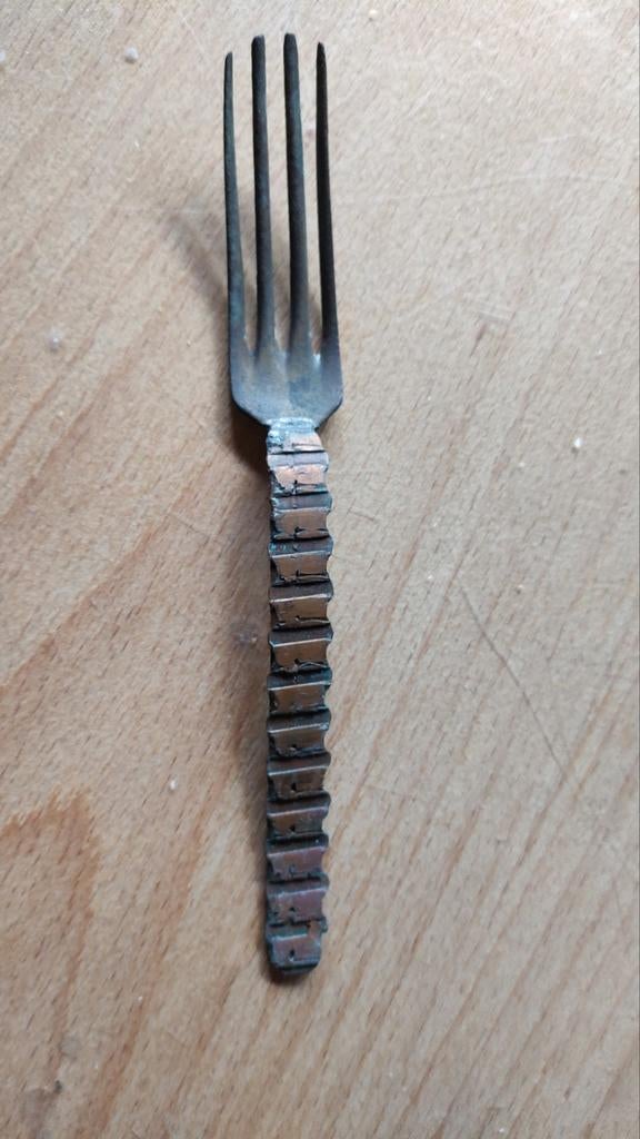 Loopgravenkunst/ trench-art vork Wereldoorlog, Verzamelen, Ophalen of Verzenden