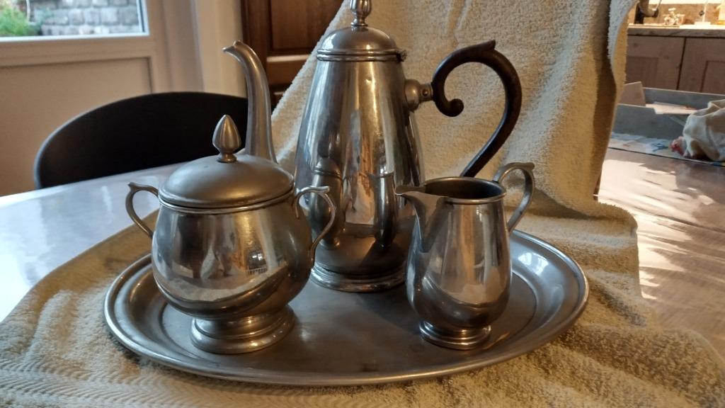 zilveren koffieset met stempel, Ophalen, Gebruikt