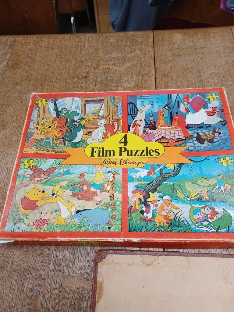 Doos met 4 filmpuzzels Walt disney, Ophalen of Verzenden