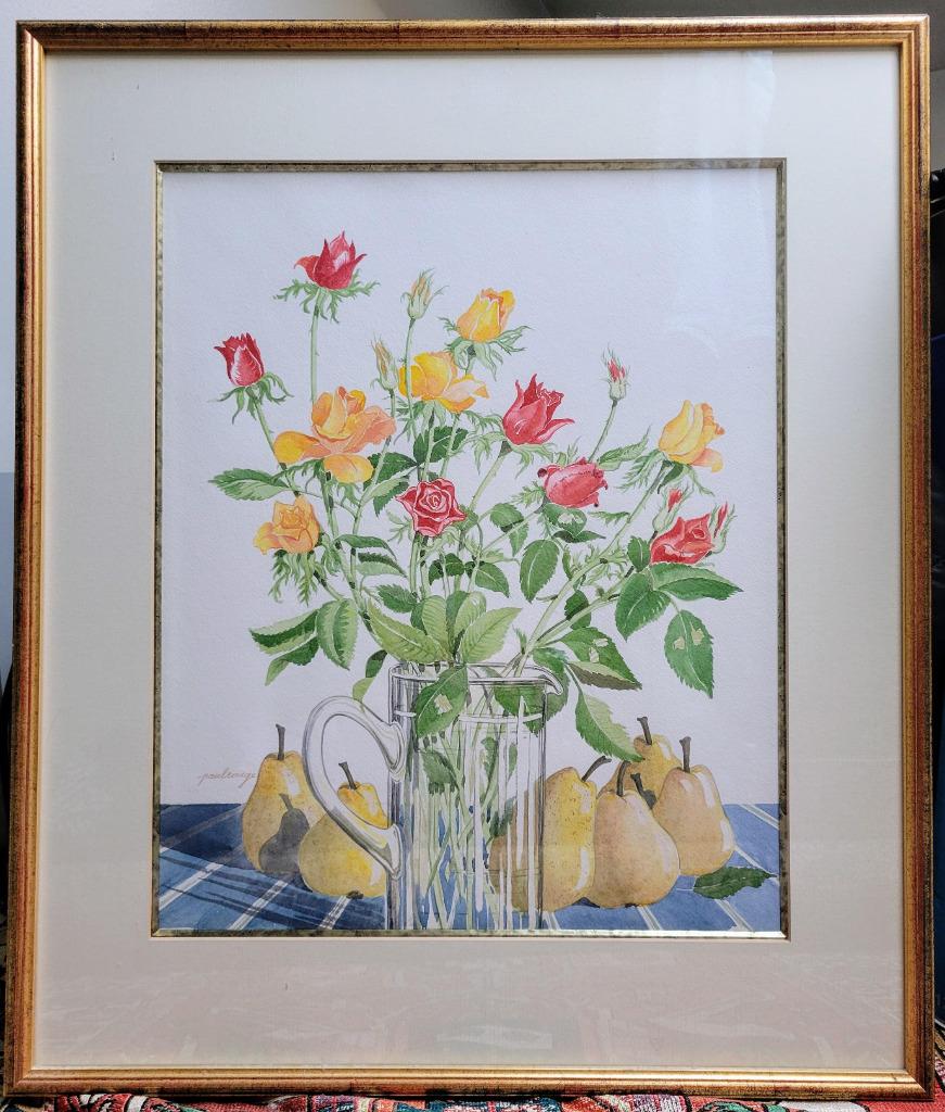 AQUARELLE « ROSES & WILLIAMS » de PAUL ROUGE, Antiquités & Art, Art | Peinture | Classique, Enlèvement