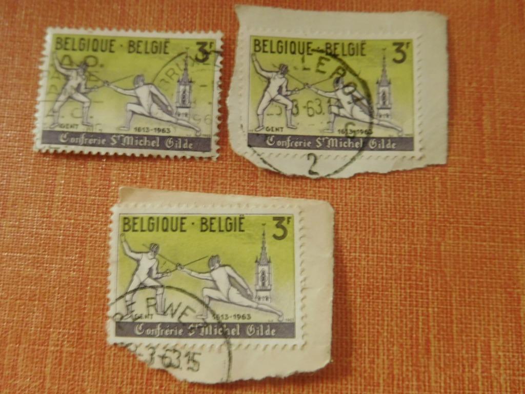 Timbres Gilde des escrimeurs Sint Michiel  1963, Enlèvement ou Envoi, Affranchi