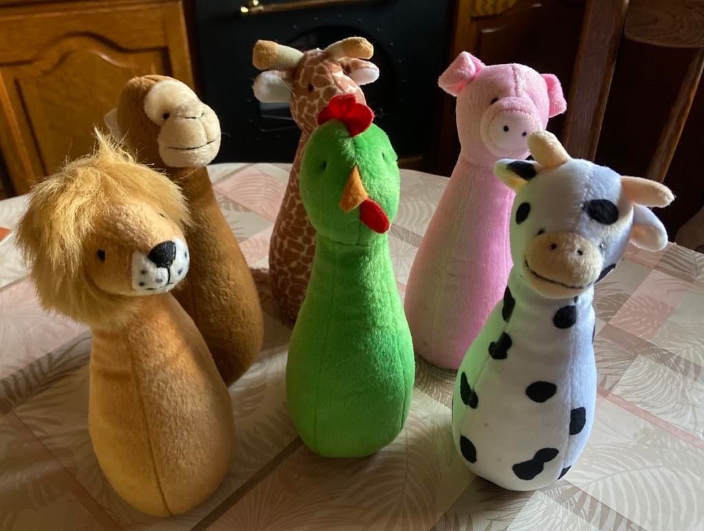 6 kegels/dieren met rommelaar in., Ophalen of Verzenden, Zo goed als nieuw, Koe