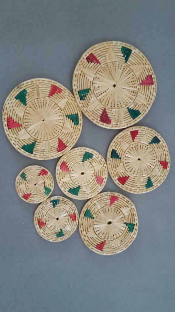 vintage raffia onderleggers, Ophalen of Verzenden
