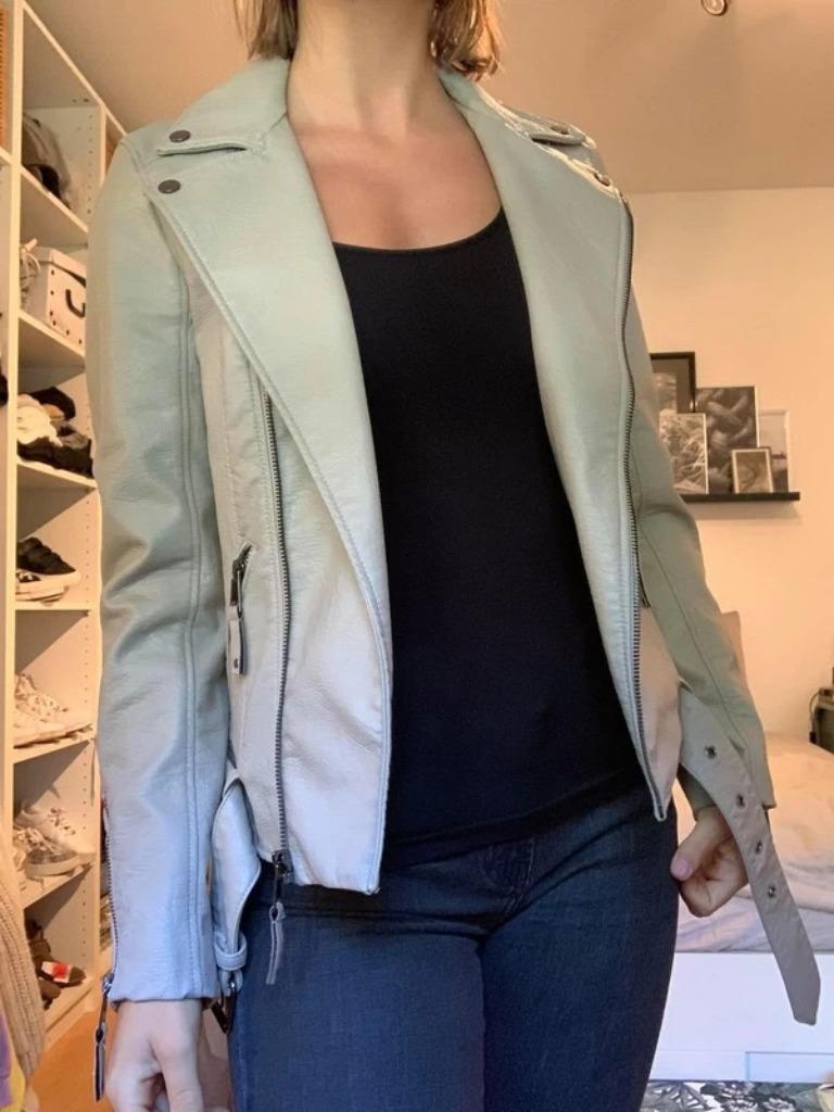H&M perfecto simili cuir beige t.34/XS neuf avec étiquette, Neuf, H&M, Enlèvement ou Envoi, Beige