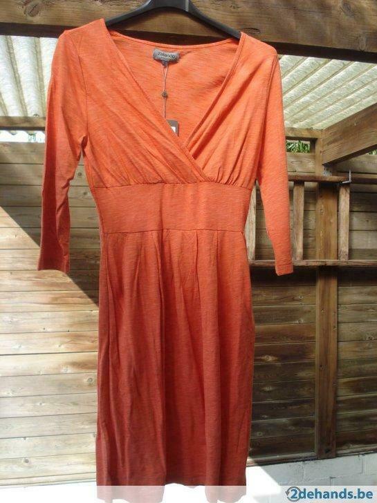 Nieuw halflang oranje jurkje-Zalando-maat S, Kleding | Dames, Jurken, Nieuw, Maat 36 (S), Ophalen of Verzenden