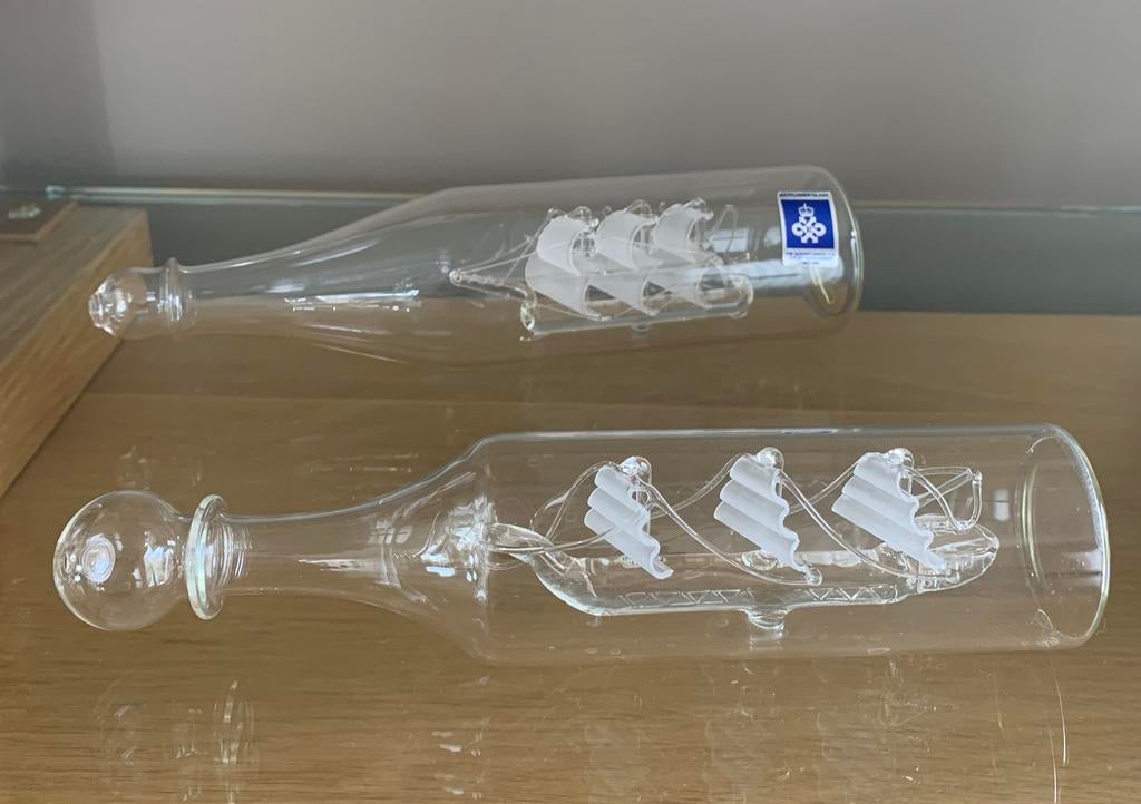 Glazen zeilboot in flesje (2 stuks) - Mayflower Glass, Enlèvement