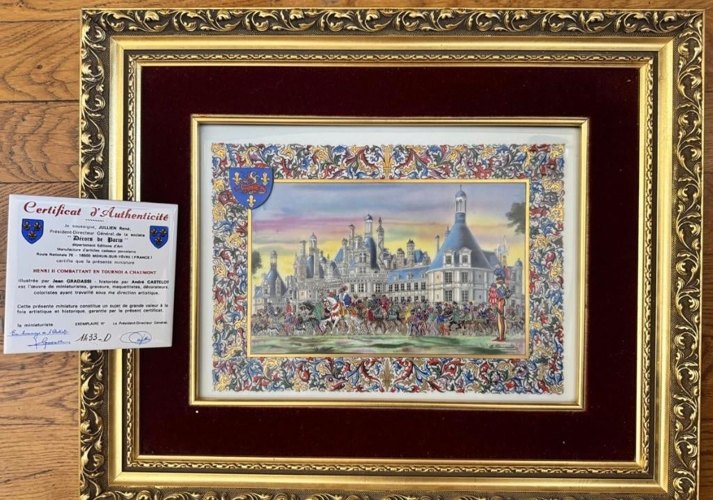 Jean GRADASSI Chambord, François I - op porselein, Antiek en Kunst, Ophalen of Verzenden