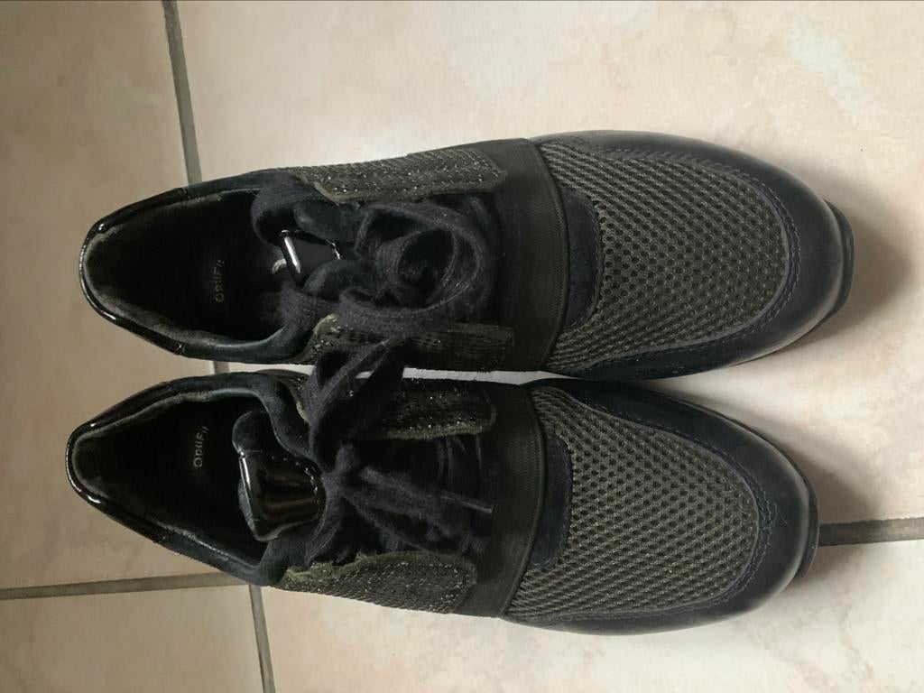 Sneakers Gabor 37 als nieuw zwart khaki, Enlèvement ou Envoi, Noir, Sneakers et Baskets