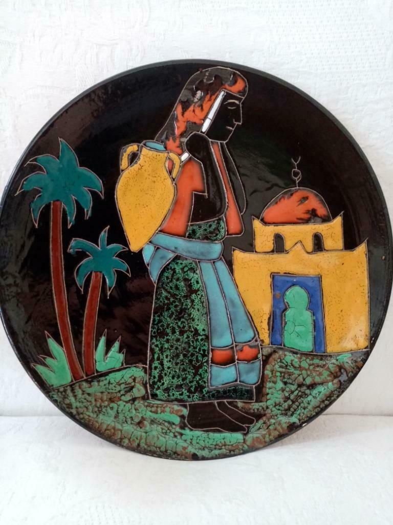 Grande Assiette murale céramique de  Nabeul/Tunisie 32cm, Enlèvement ou Envoi